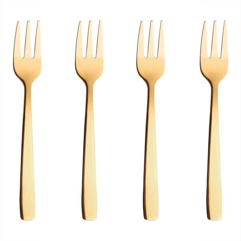 Raw Cake Fork 4 Pcs, Gold