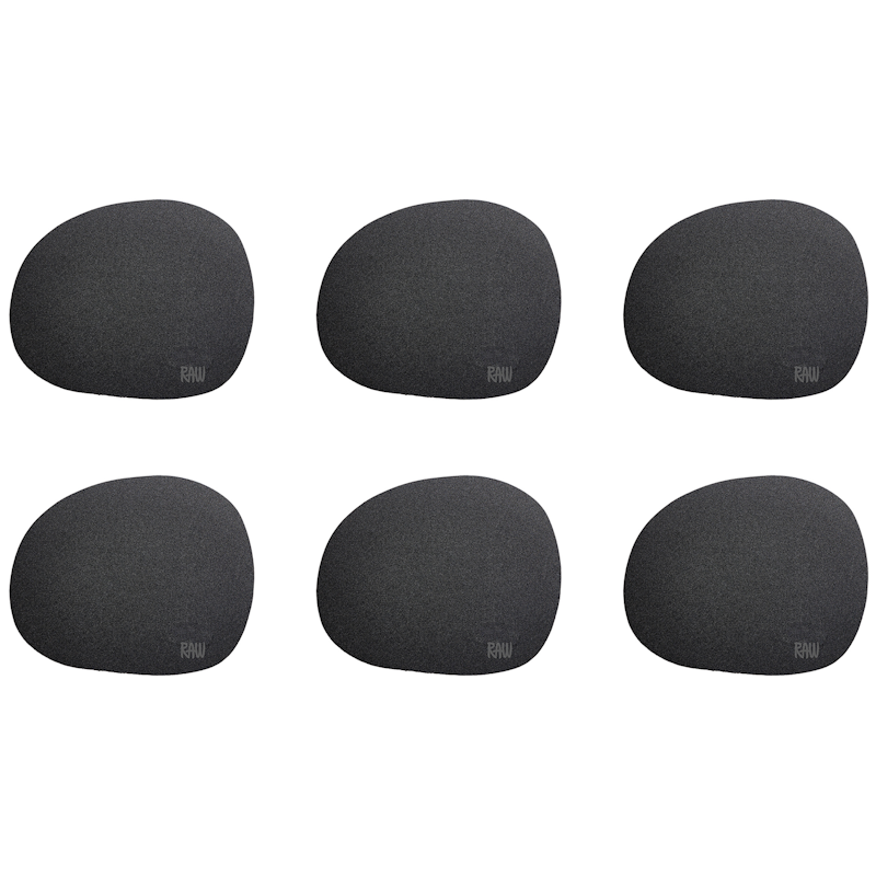 Raw Coaster Silicone 6-pack, Black