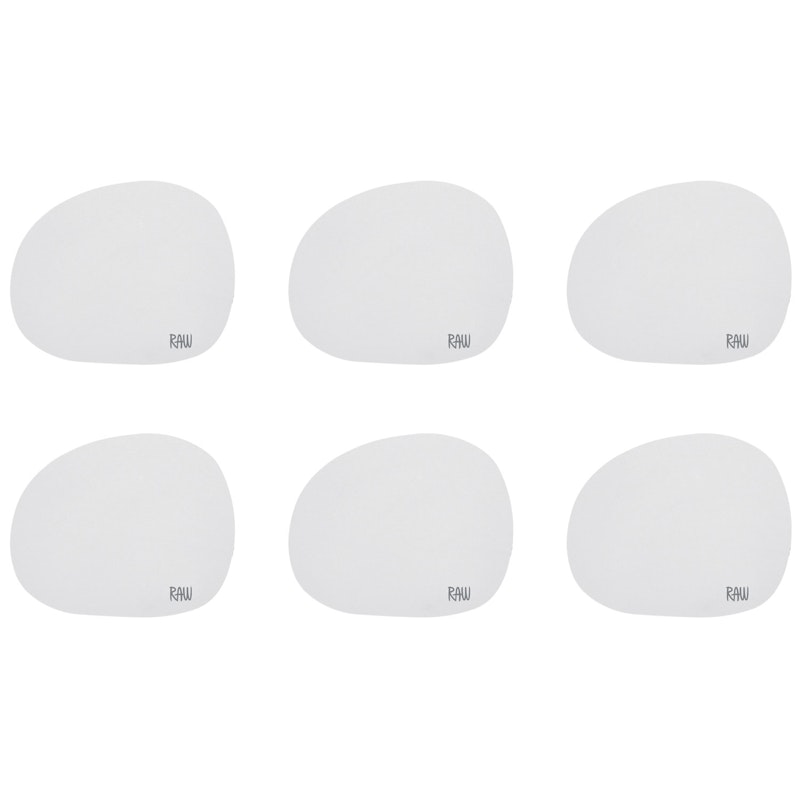 Raw Coaster Silicone 6-pack, Light Grey