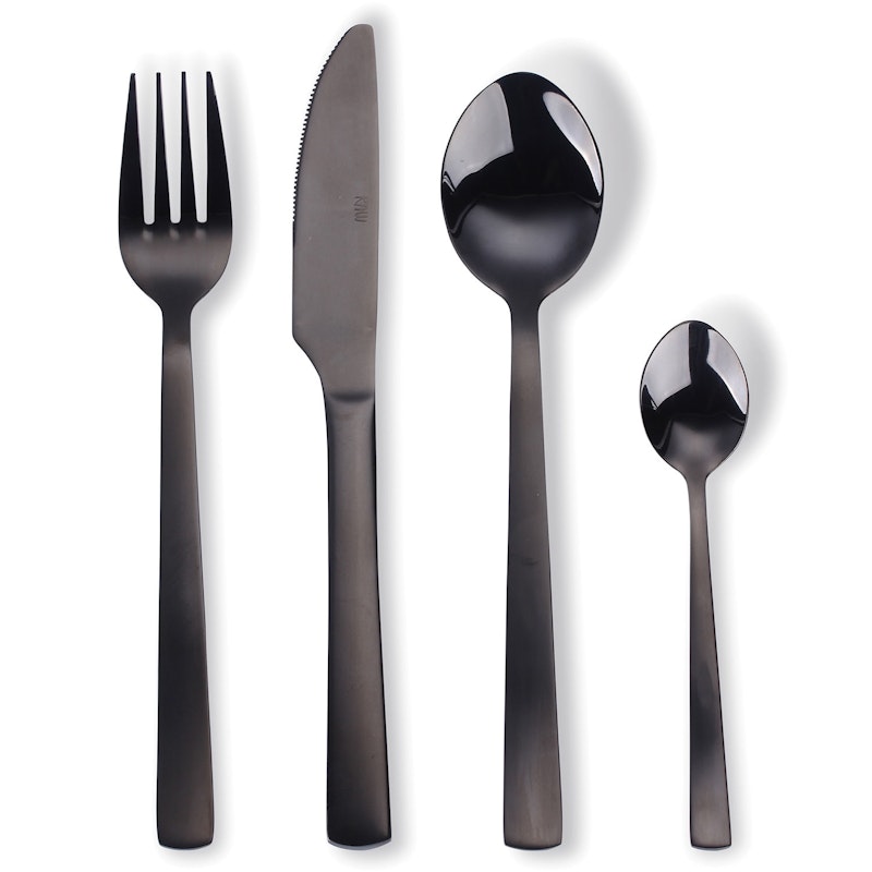 Raw Cutlery Set 16 Pcs, Black