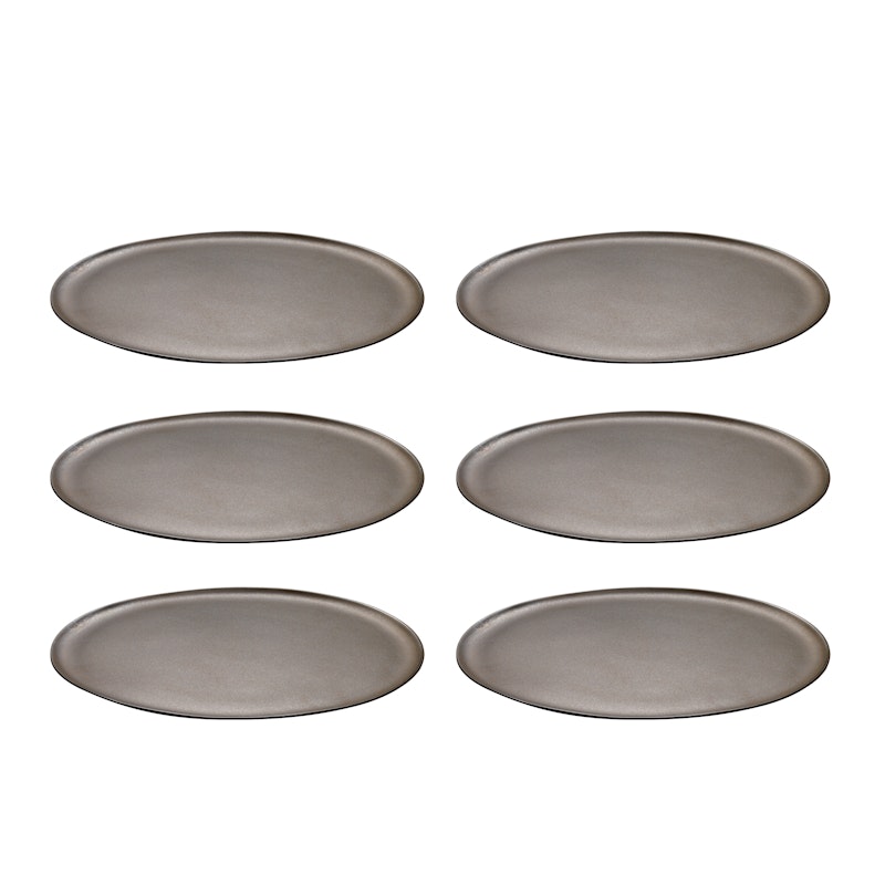 Raw Dinner Plate 28 cm 6-pack, Metallic Brown