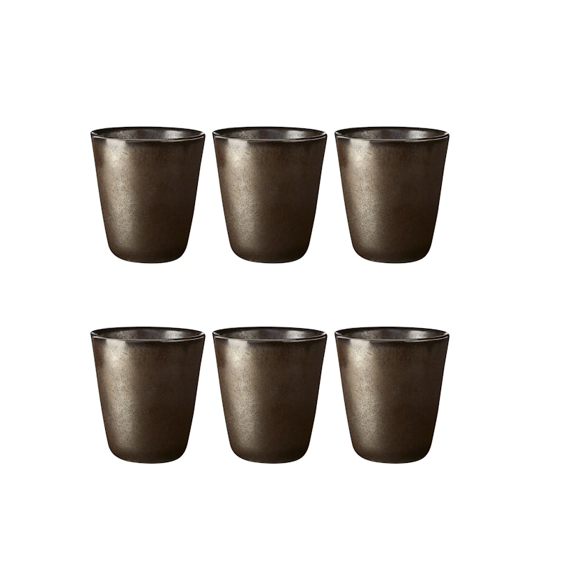 Raw Double Wall Mugs 25 cl 6-pack, Metallic Brown