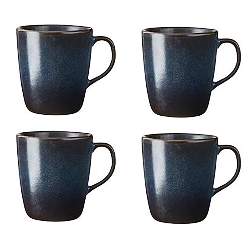 Raw Mugs 4-pack, Midnight Blue