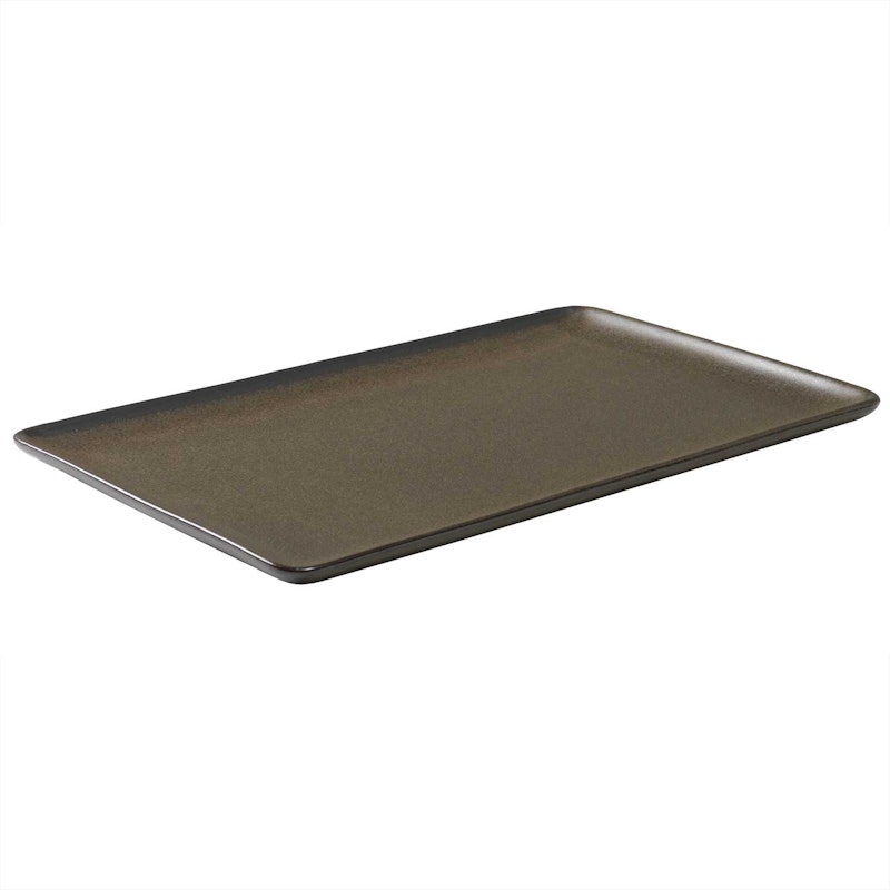 Raw Rectangular Plate 31,5x20 cm, Metallic Brown