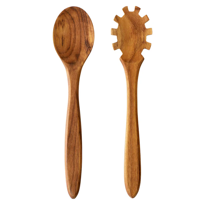 Raw Salad Servers, Teak