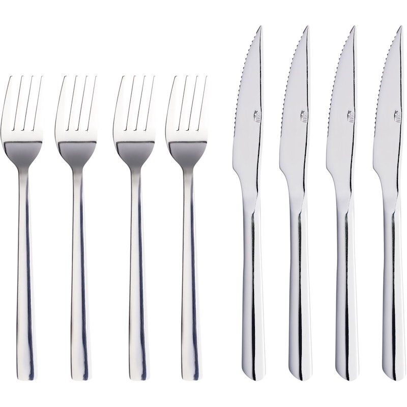 Raw Cutlery Set 8 Pieces, Stainless Steel