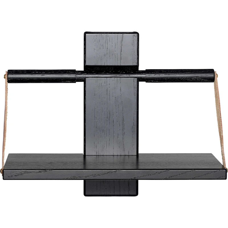 Wood Wall Shelf Black, 30x18x32 cm