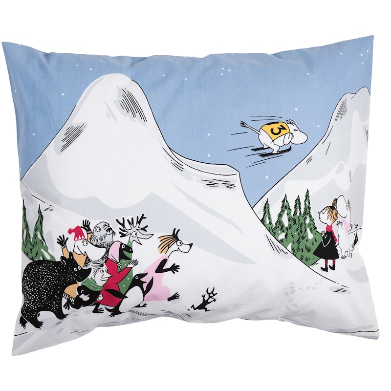 Moomin Winter 2024 Pillowcase 50x60 cm, Ski jumping