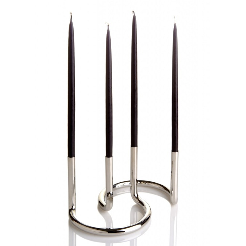 Candle set Gemini, Black, 4 pcs