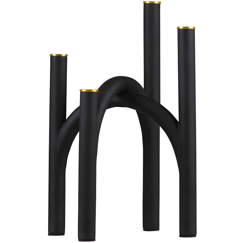 Angui Candlestick Black / Gold H34 cm