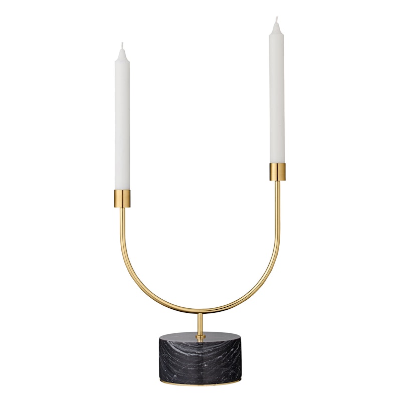 Grasil Candle Holder, Black/Gold