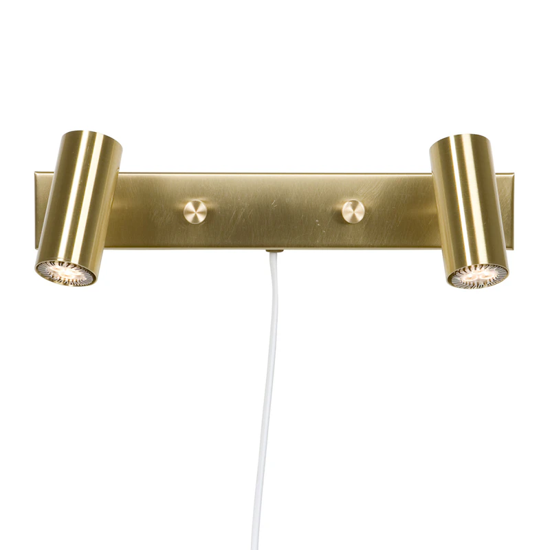 Cato Double Wall Lamp, Brass