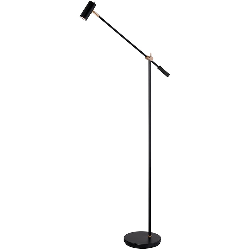 Cato Floor Lamp, Matte Black / Brass