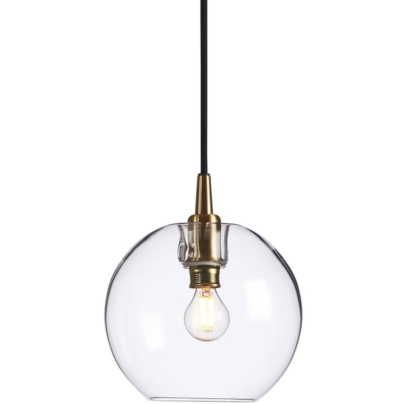 Gloria Pendant 190 mm, Brass / Clear Glass