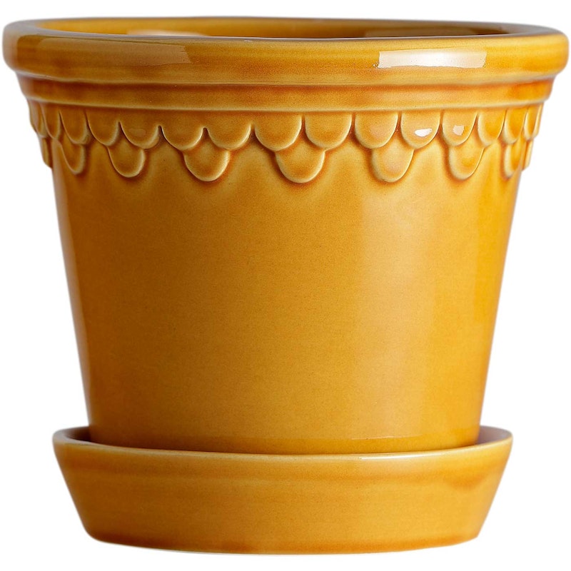 Copenhagen Pot With Saucer Yellow, Ø14 cm