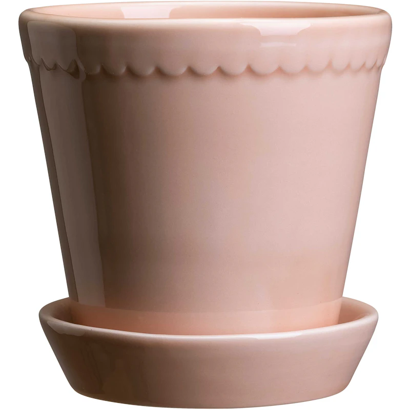 Helena Pot With Saucer 18 cm, Quartz Rose