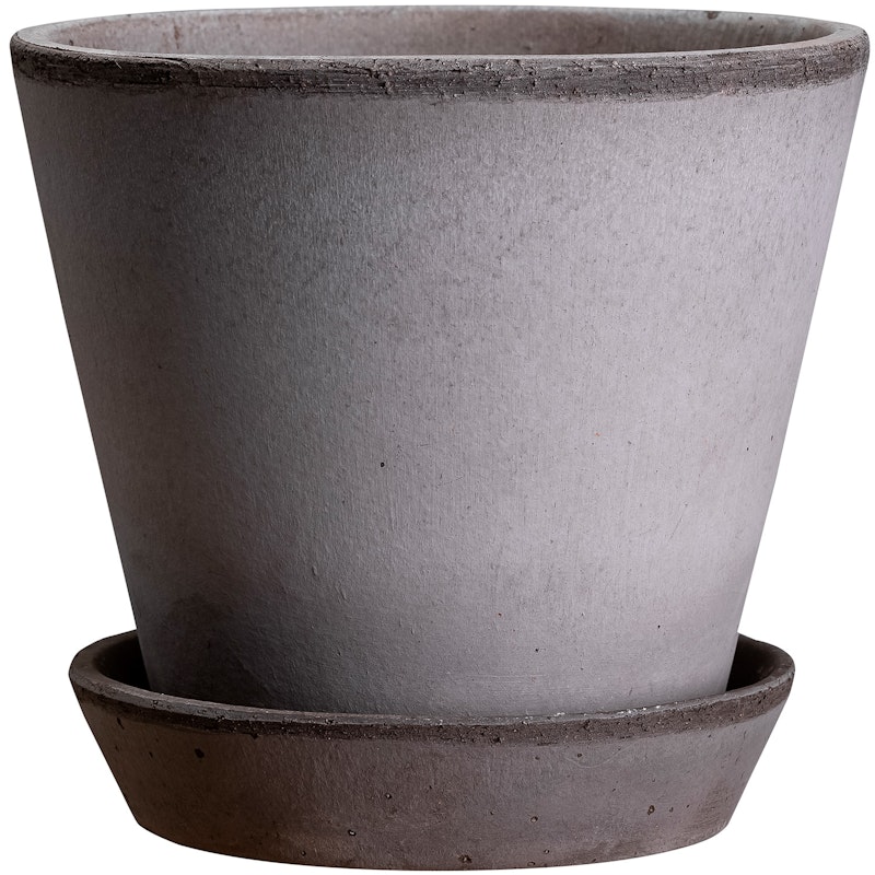 Julie Pot With Saucer Grey Ø12 cm