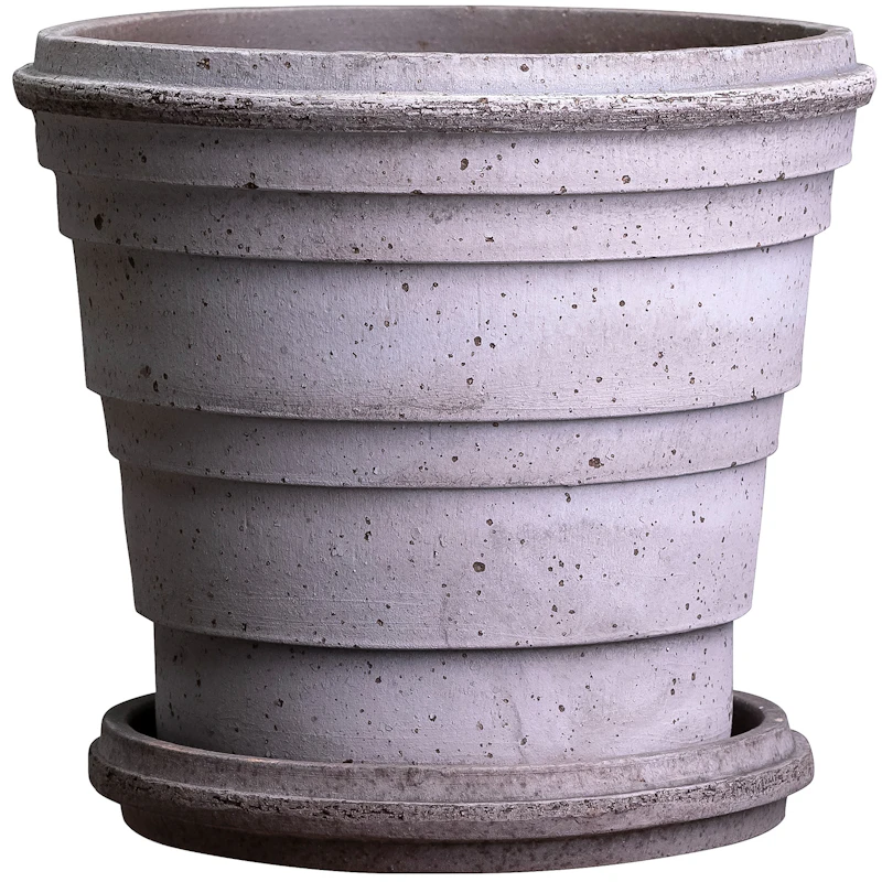 Planet Pot With Saucer Grey Ø16 cm