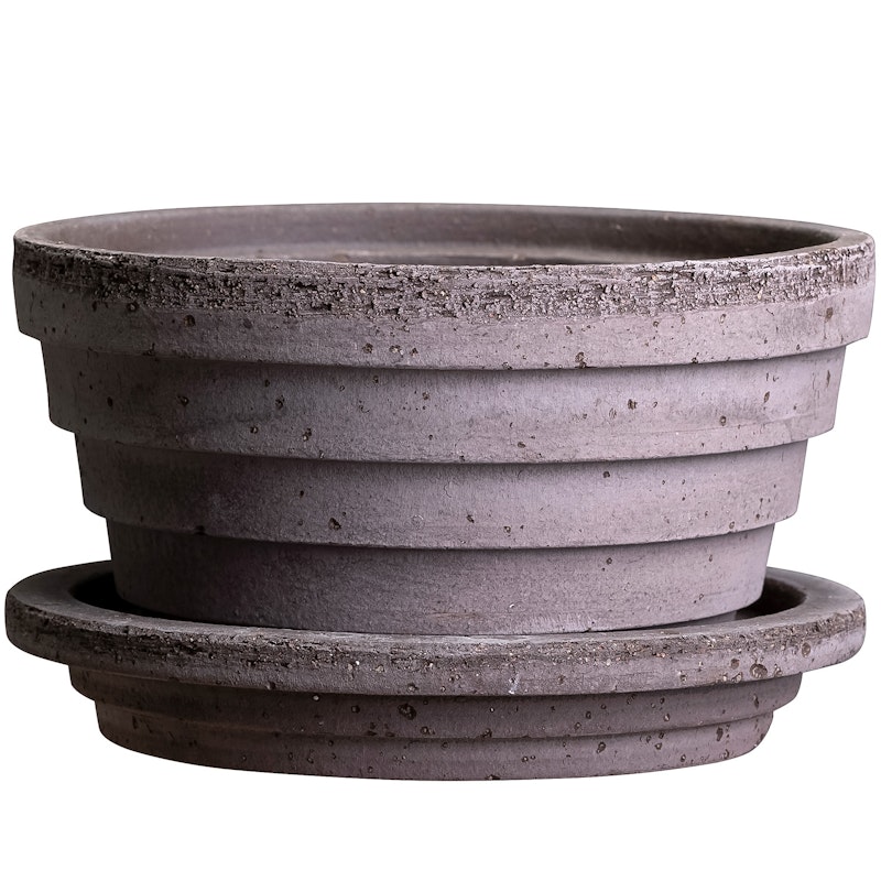 Planet Pot With Saucer Grey Ø12 cm