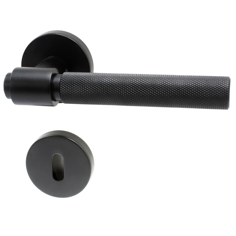 Helix 200 Euro Standard Door Handle With Keyhole, Black