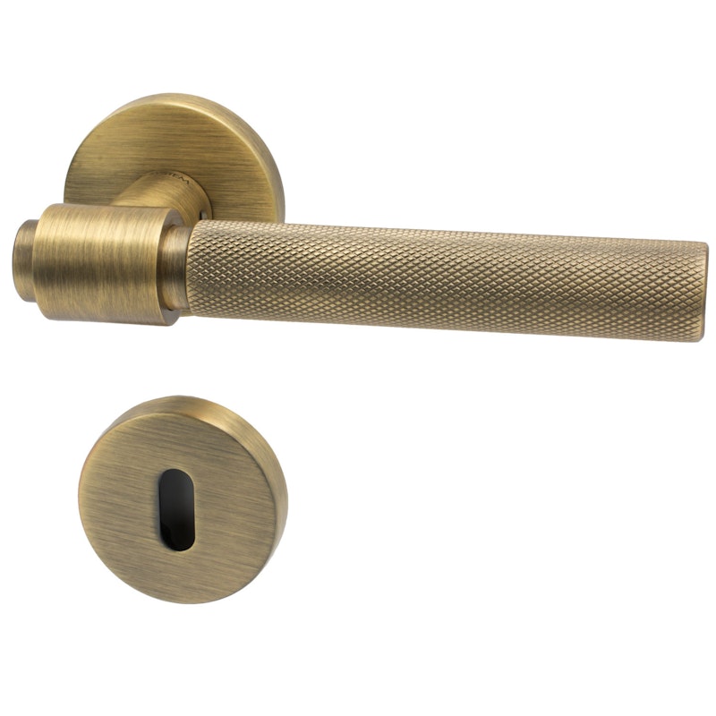 Helix 200 Euro Standard Door Handle With Keyhole, Antique Bronze