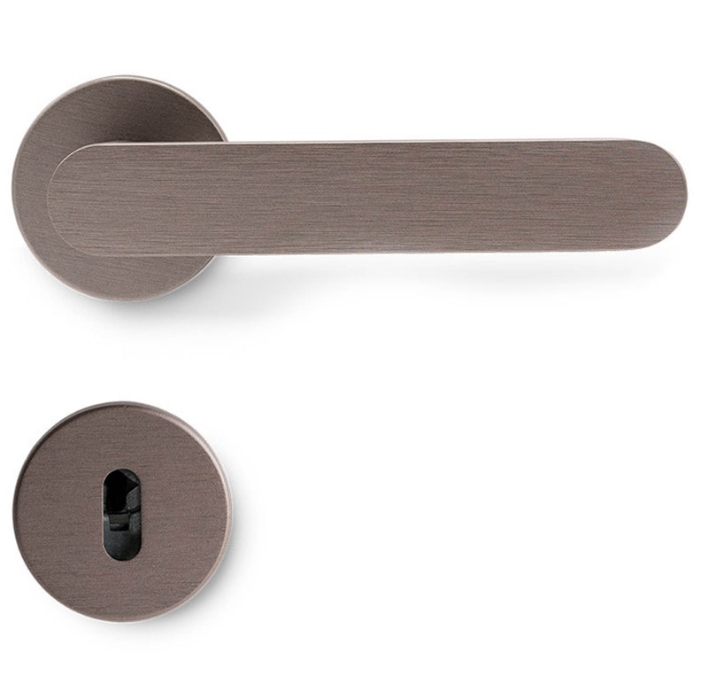 Vibe Plain Door Handle With Key Plate, Dark Bronze