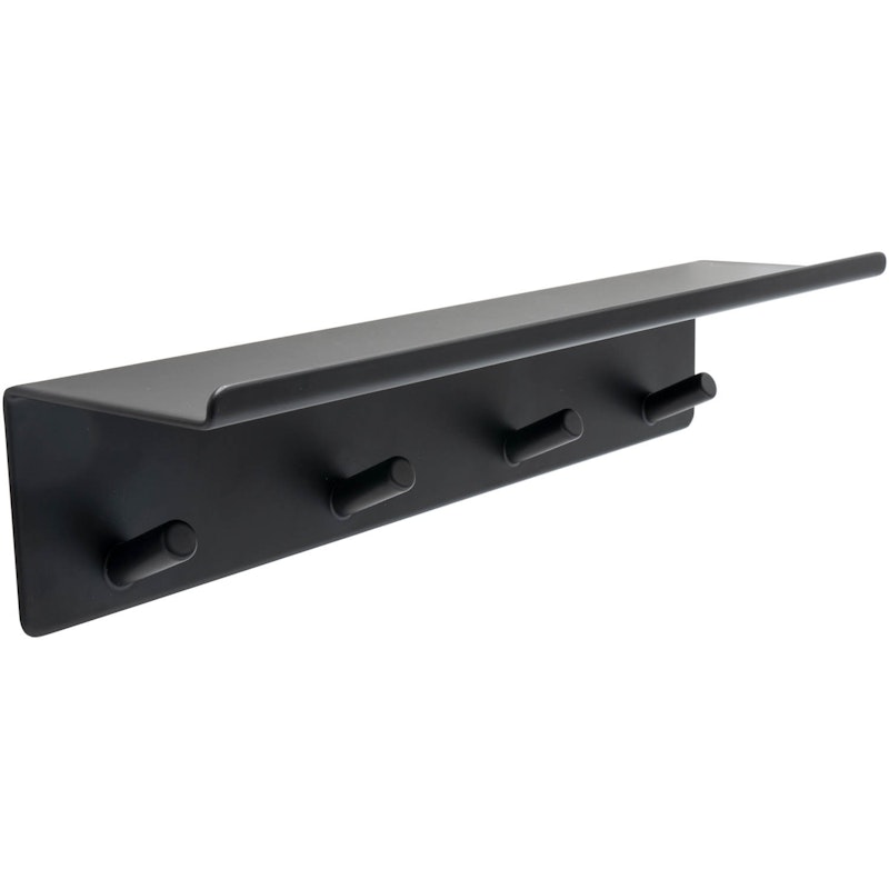 Base Hook Strip With Shelf, Matte Black