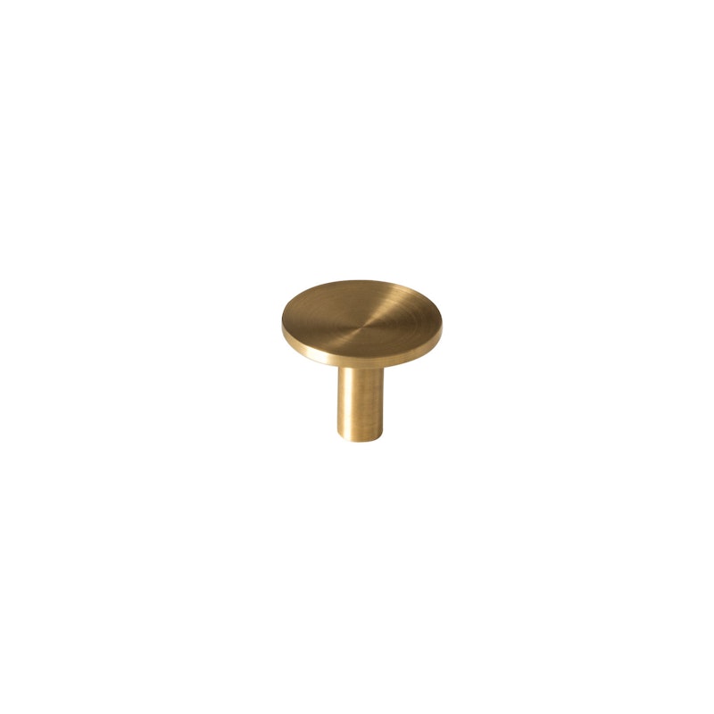 Sture 28 Knob, Brushed Untreated Brass