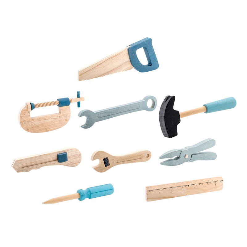 Toy Tool 9-Pcs, Nature/Blue/Grey/Black