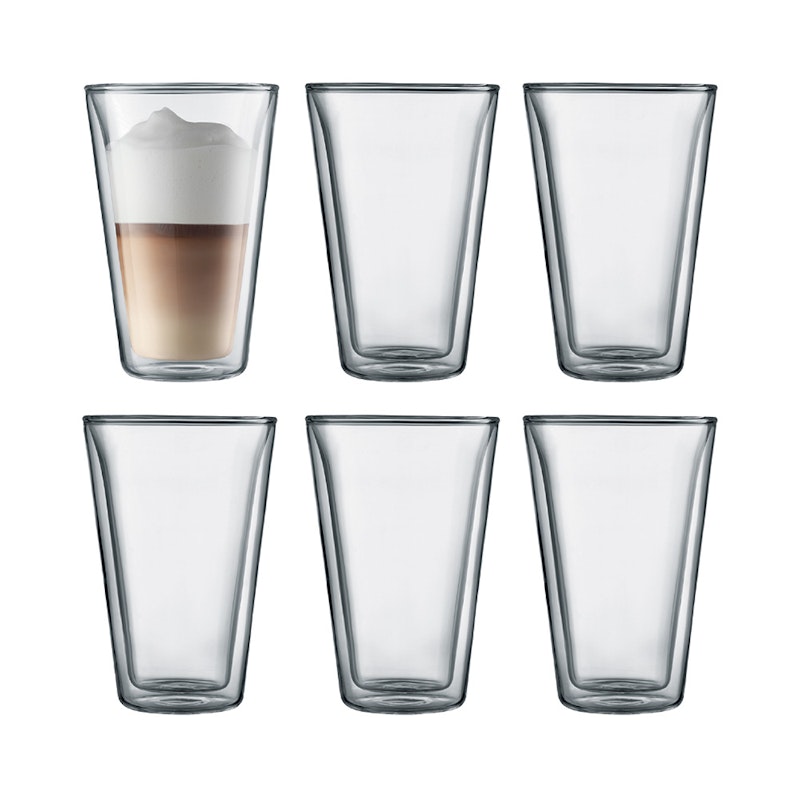 BODUM CANTEEN Double Wall Glass 40 cl, 6-pcs