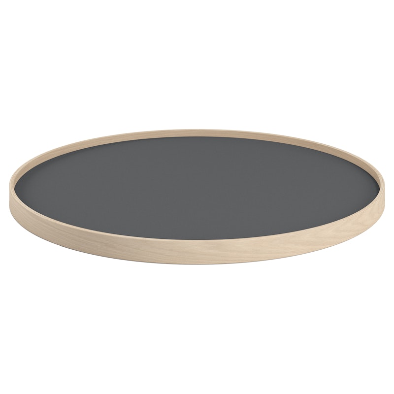 Bølling Tray Ø50 cm, Untreated Oak / Stone