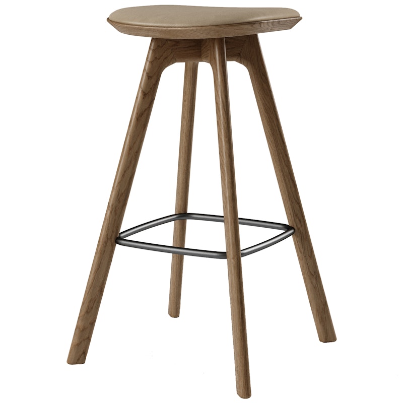 Pauline Bar Stool 75 cm, Oiled Oak / Leather Almond