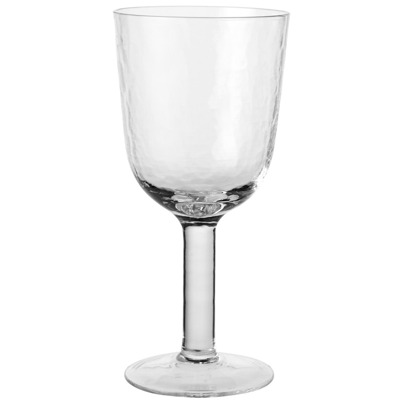 Hammered Red Wine Glass, Clear