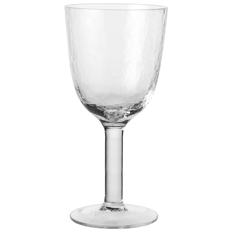 Hammered White Wine Glass, Clear