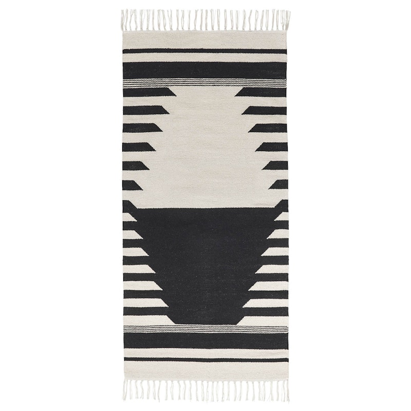 Iselin Rug 70x140 cm, Black/Off-white