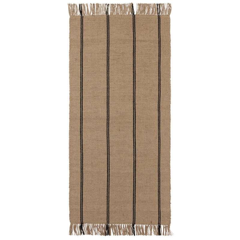 Yuki Jute Rug 70x140 cm, Black / Natural | RoyalDesign