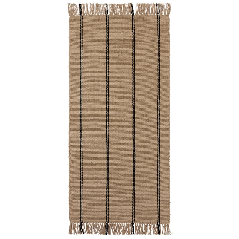 Yuki Jute Rug 70x140 cm, Black / Natural