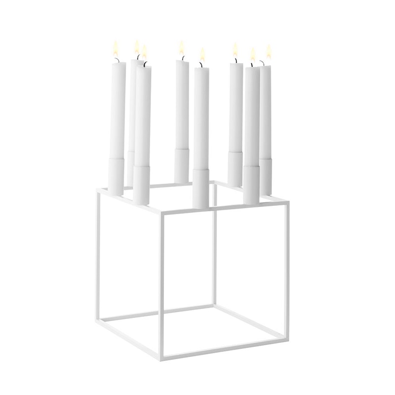 Kubus 8 Candle Holder, White