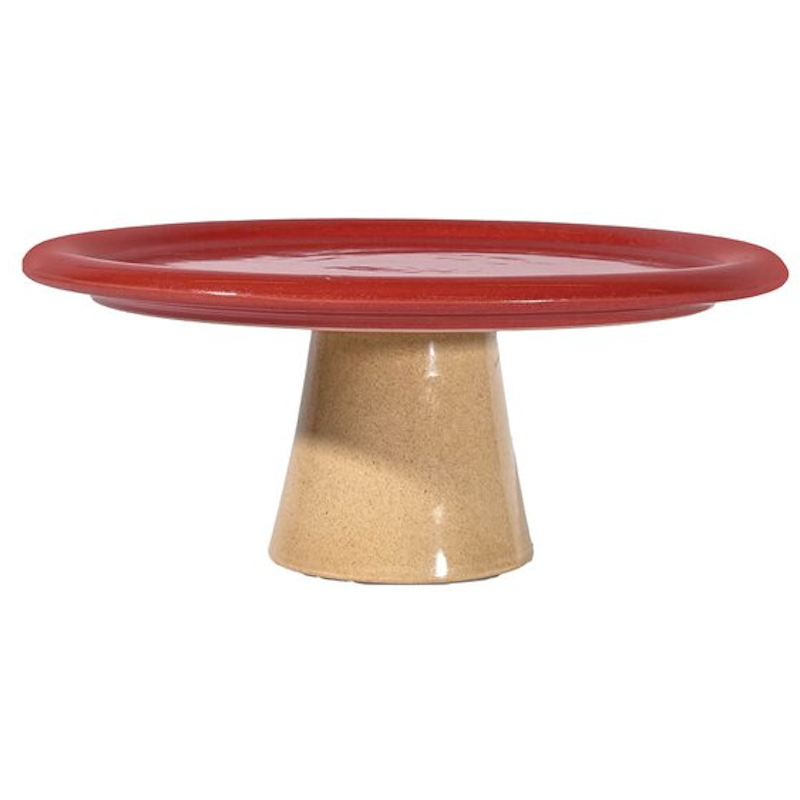 Port Cake Stand, Beige / Red