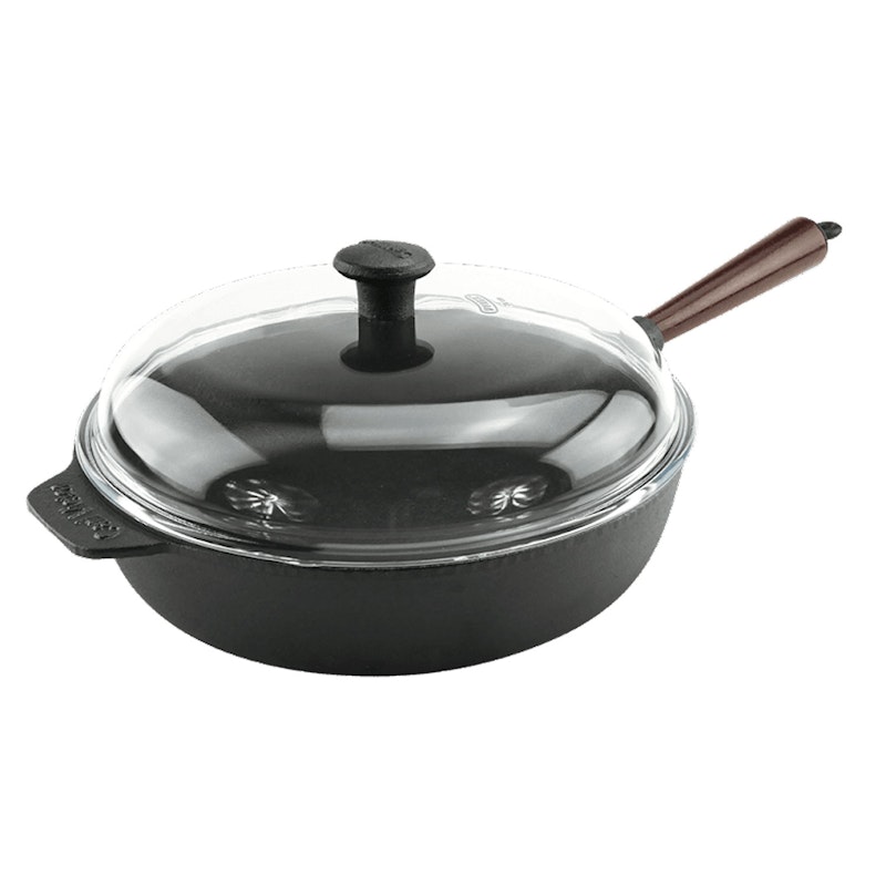 Sauté Pan With Glass Lid 28 cm, Wooden Handle