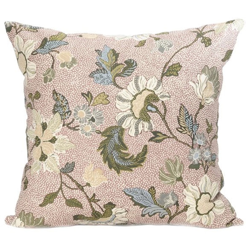 Flower Linen Cushion Cover 50x50 cm, Dusty Pink