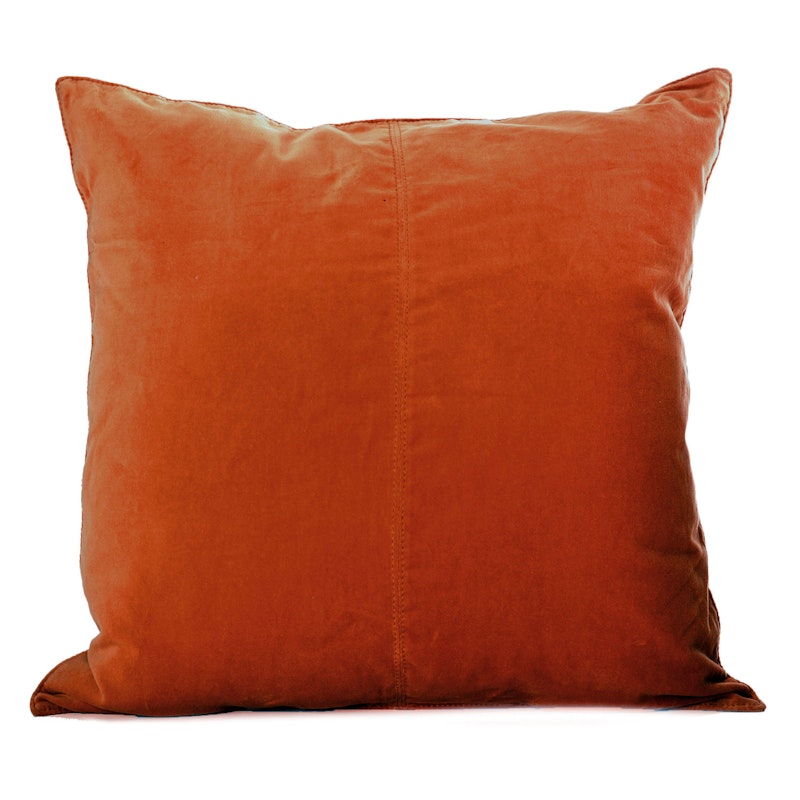 Velvet Cushion Cover 50x50 cm, Cognac