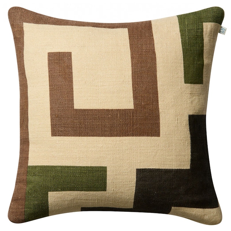 Aman Cushion Cover 50x50 cm, Taupe / Cactus Green / Brown