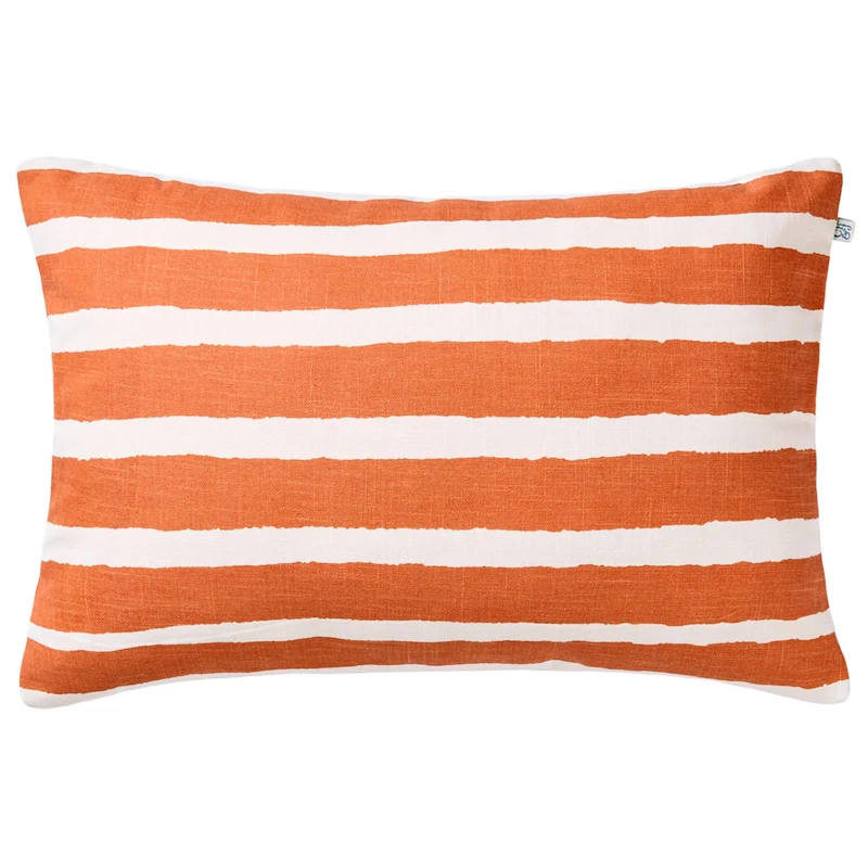 Block Stripe Outdoor Cushion 40x60 cm, Off-white / Apricot Orange