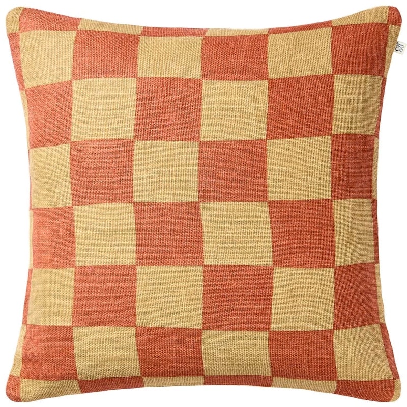 Buffalo Check Cushion Cover 50x50 cm, Apricot Orange / Khaki