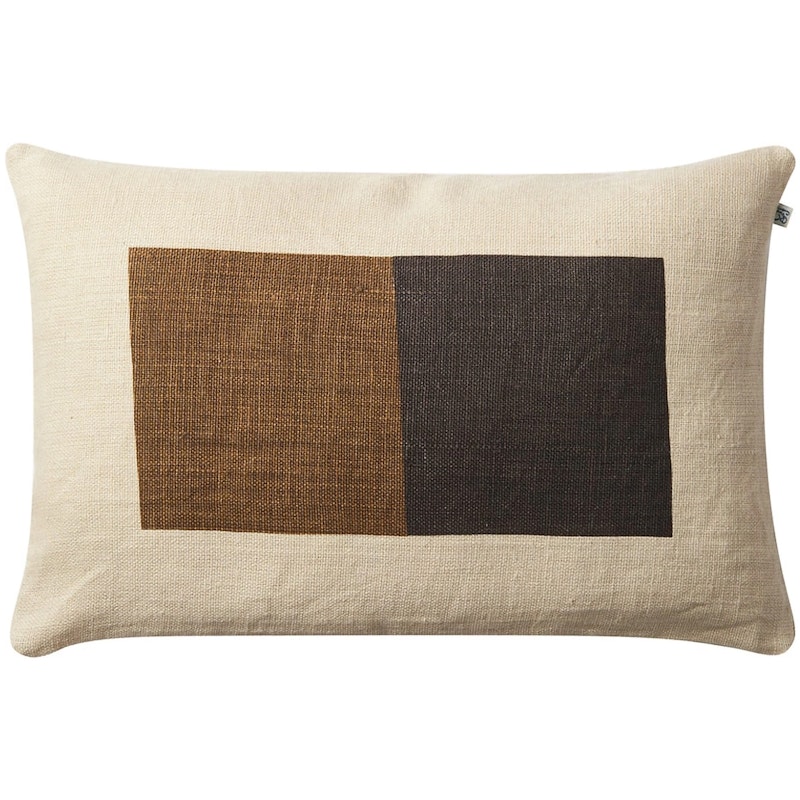 Deepak Cushion Cover 40x60 cm, Taupe / Dark Brown