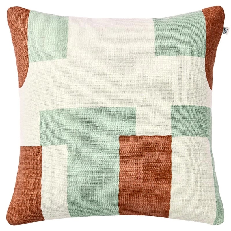 Jay Cushion Cover 50x50 cm, Aqua / Apricot Orange