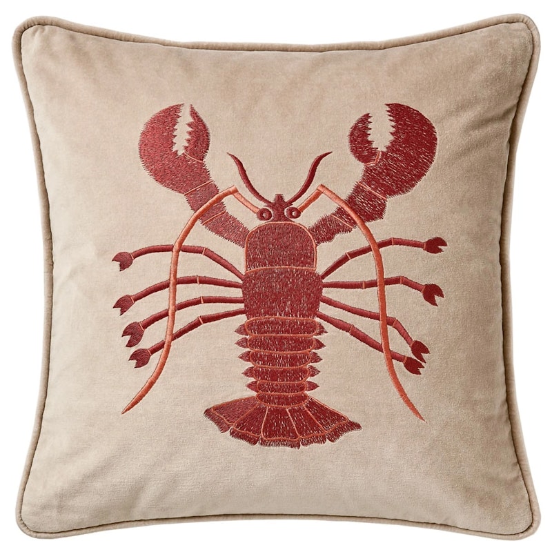Lobster Cushion Cover 50x50 cm, Tan / Apricot Orange