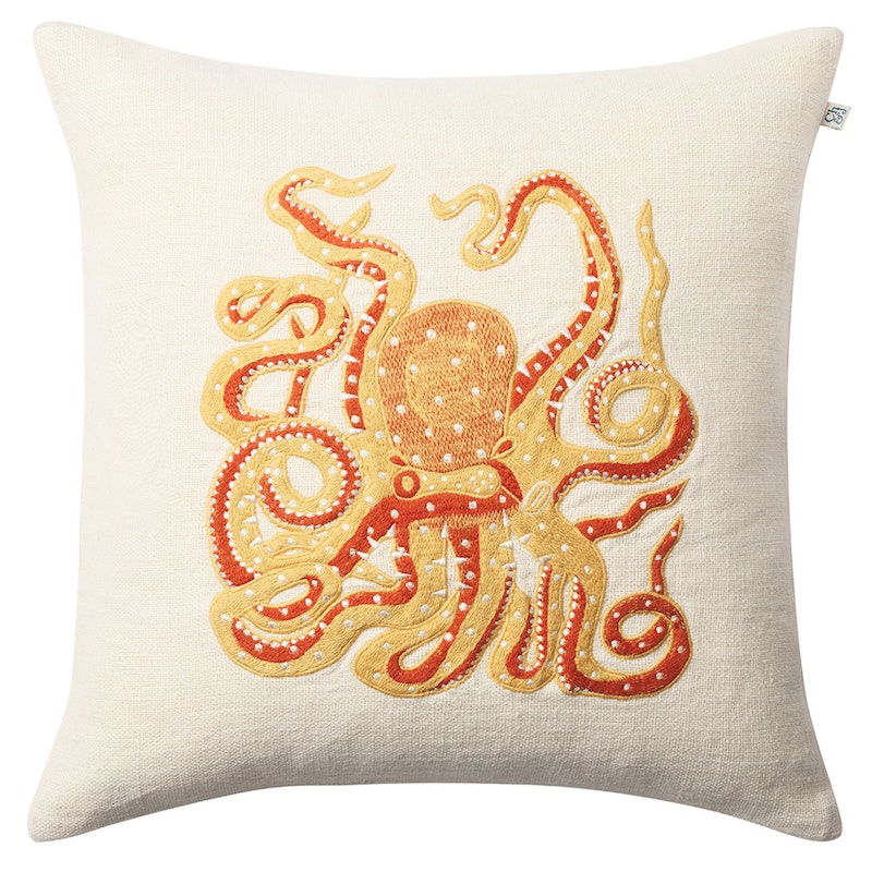 Octopus Cushion Cover 50x50 cm, Spicy Yellow/Orange