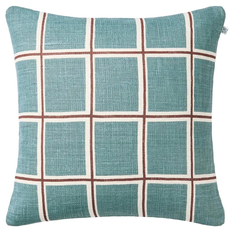 Raha Cushion Cover 50x50 cm, Terracotta / Sky Blue